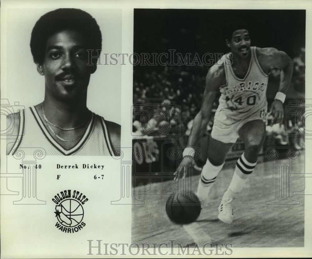Press Photo Derreck Dickey, Golden State Warriors Basketball Player at Game - Historic Images