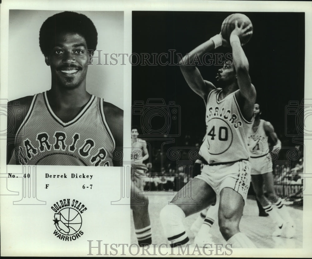 Press Photo Derreck Dickey, Golden State Warriors Basketball Player at Game - Historic Images