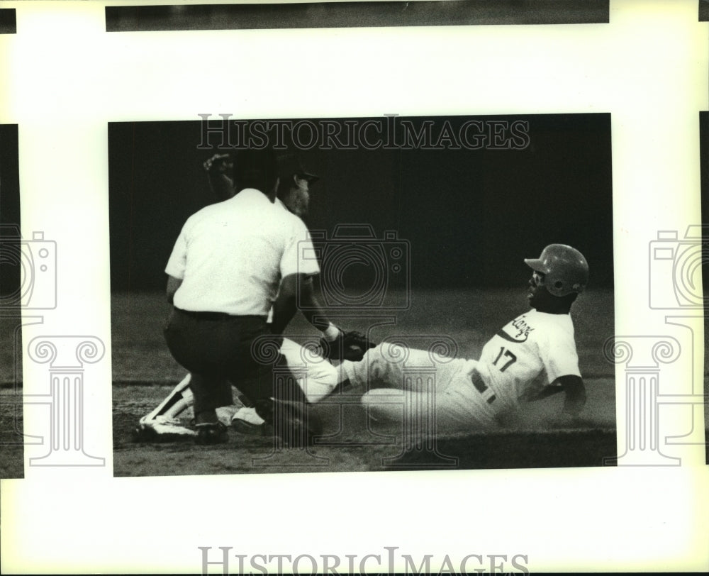 1988 Press Photo Crockett and John Jay play high school baseball - sas07815- Historic Images