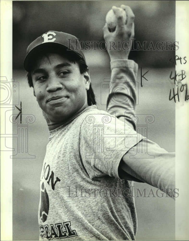 1988 Press Photo Charlie Hinososa, Edison High School Baseball Pitcher - Historic Images
