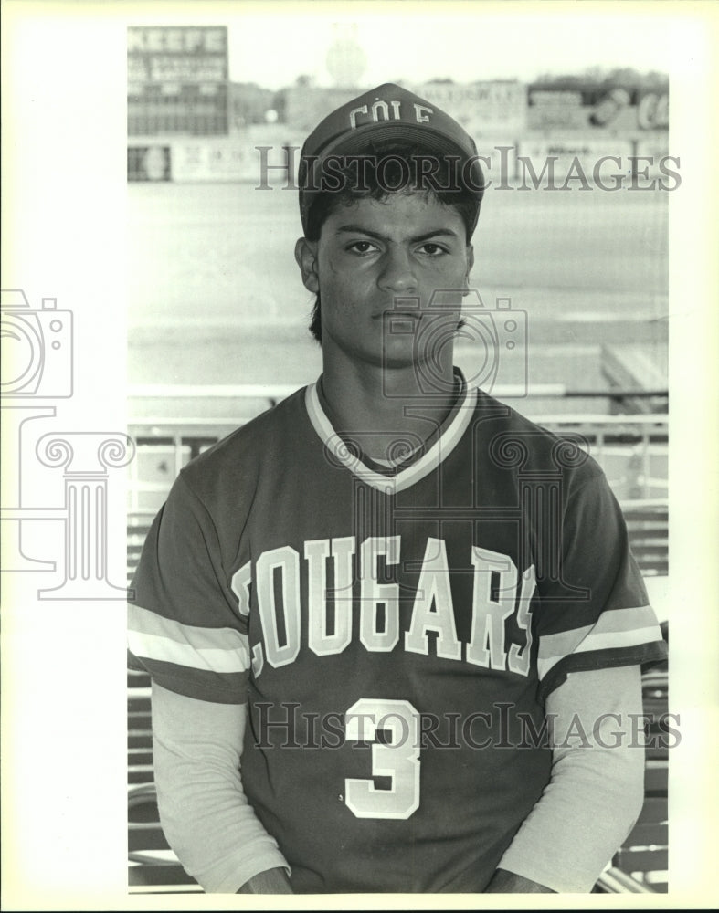 1989 Press Photo Cole Cougars High School Baseball Player - sas07848 - Historic Images