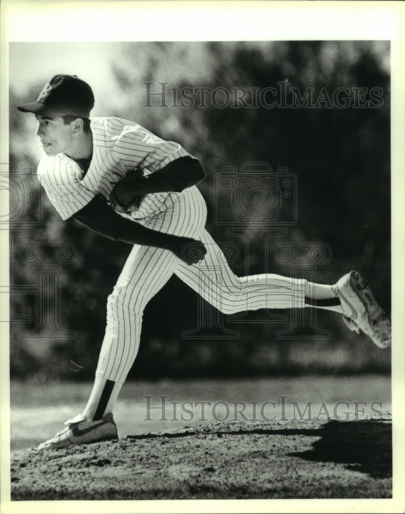 1989 Press Photo Epi Cardenas, Bandera High School Baseball Pitcher - sas07851 - Historic Images