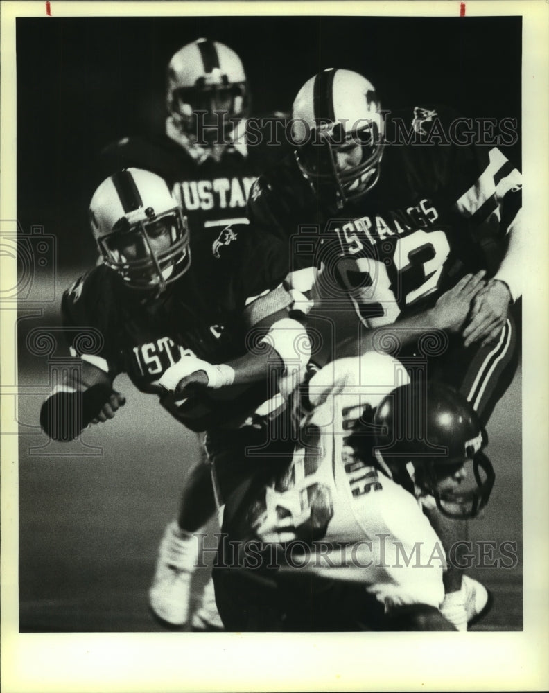 1983 Press Photo McCollum and Jay High School Football Players at Game - Historic Images