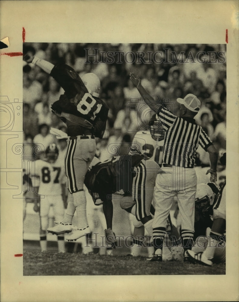 1982 Press Photo, James Barnes, Highland High School Football Player at Game - Historic Images