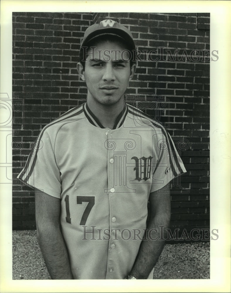 1987 Press Photo Roland Perez, Wheatley Baseball Player - sas07894 - Historic Images