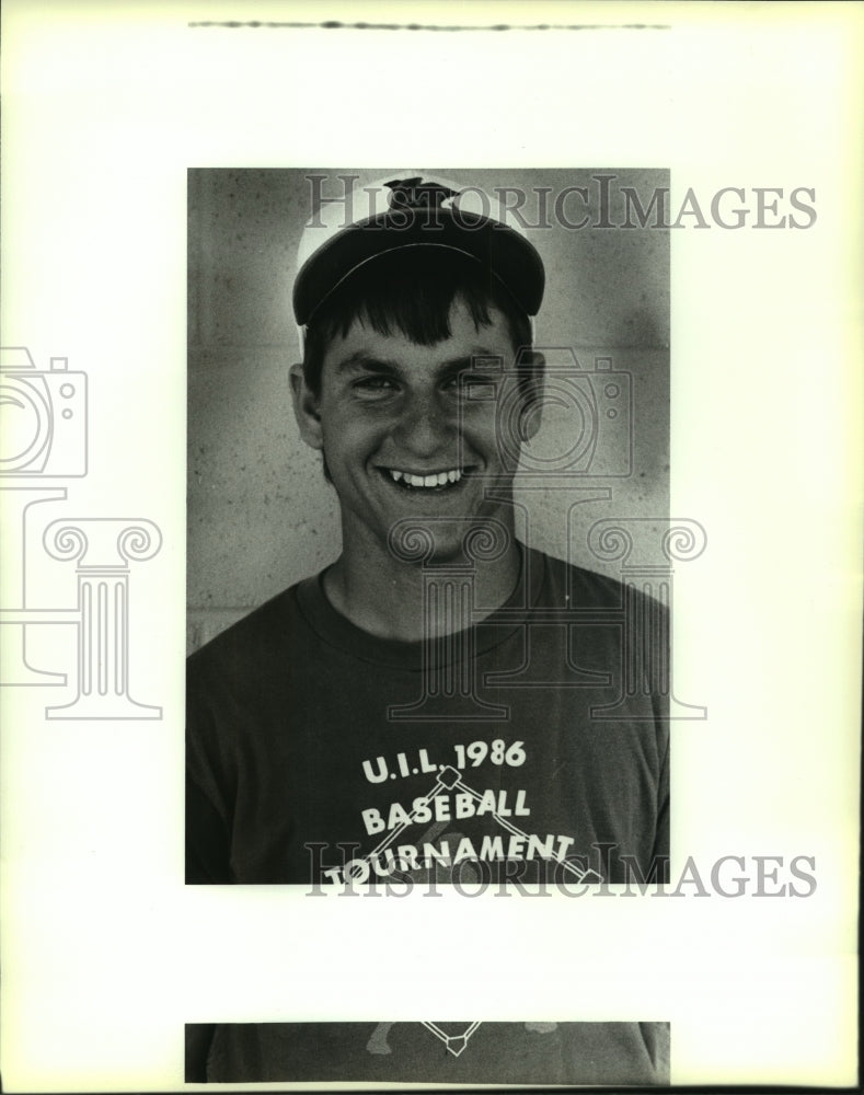 1987 Press Photo Derek Tschirhart, Medina Valley High School Baseball Player - Historic Images