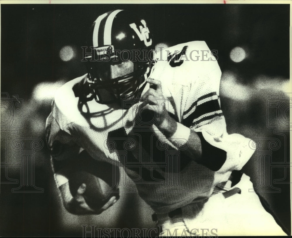 1983 Press Photo Winston-Churchill Football Player at Game - sas08018 - Historic Images