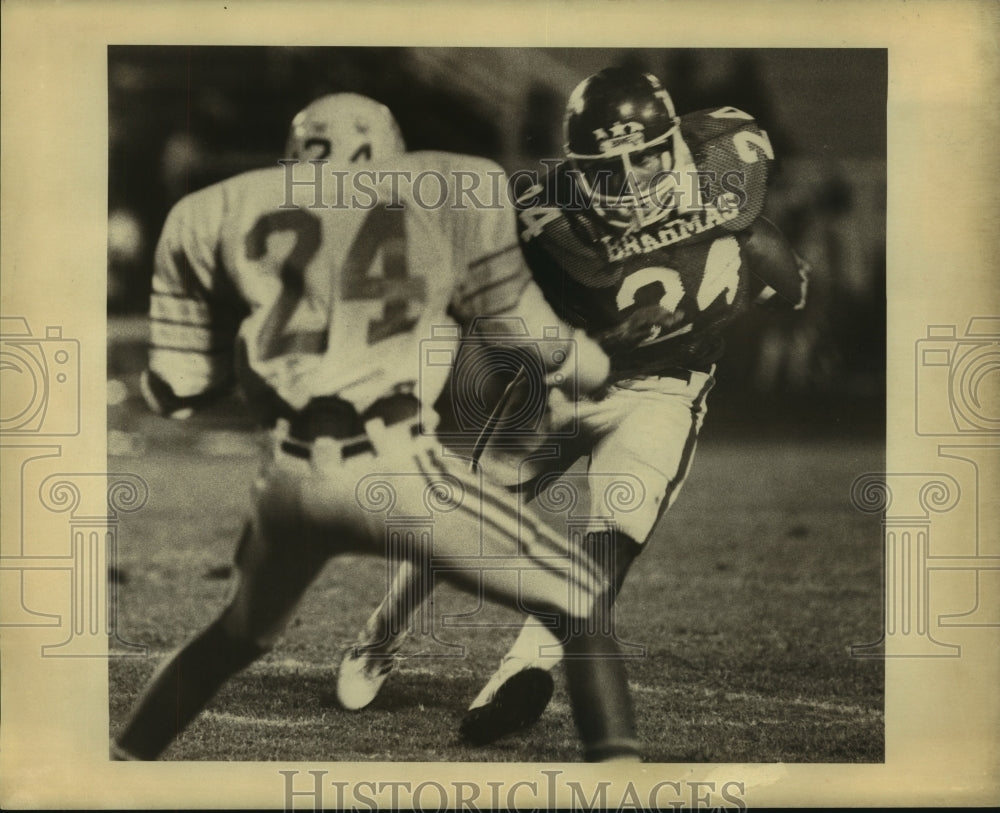 Press Photo Clemons and McArthur High School Football Players at Game- Historic Images