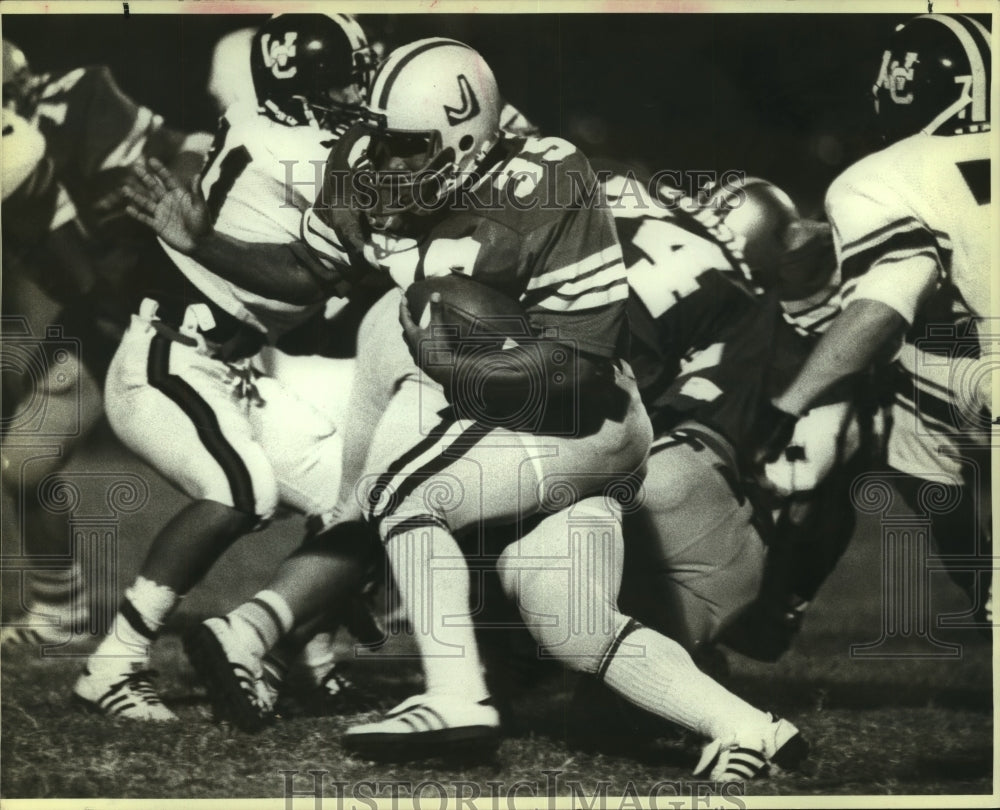1983 Press Photo Chris Pryor, Judson High School Football Player at Game - Historic Images