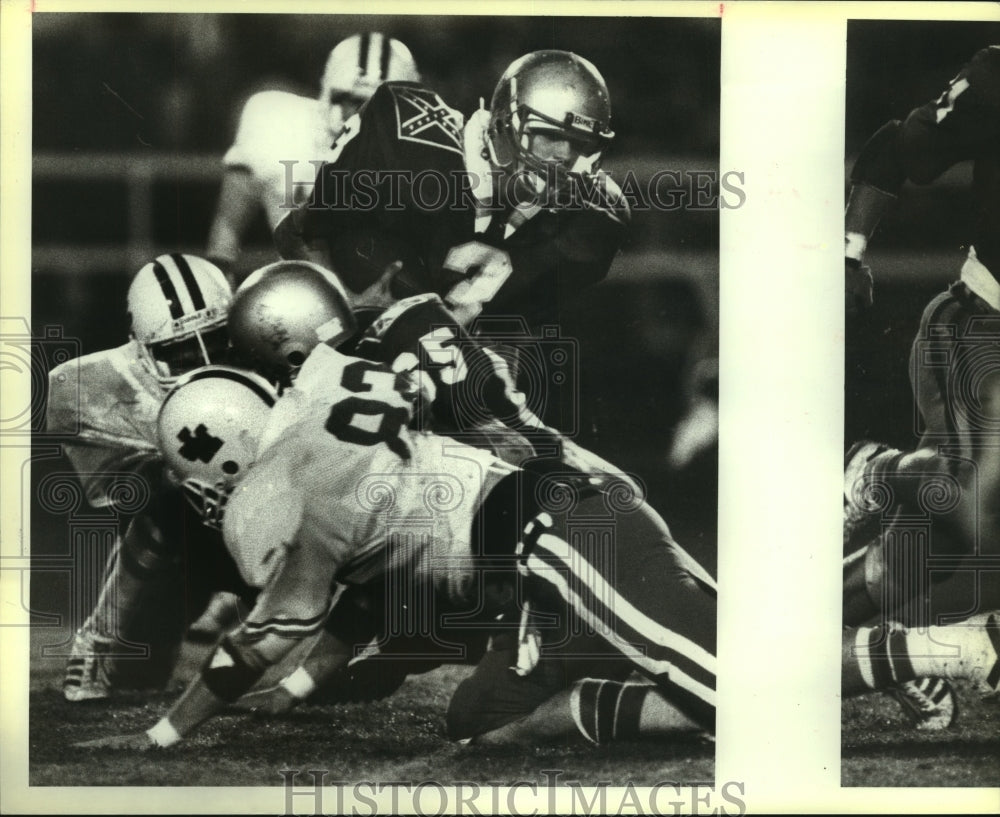 1984 Press Photo Eric Stamp, Lee High School Football Player at Game - sas08126- Historic Images