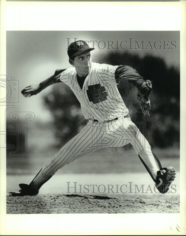 1989 Press Photo Robert Agnello, High School Baseball Player Pitching-Historic Images