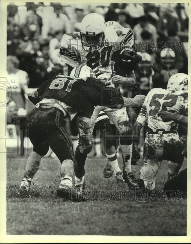 1984 Press Photo TMI and San Marcos Academy High School Football Players at Game- Historic Images