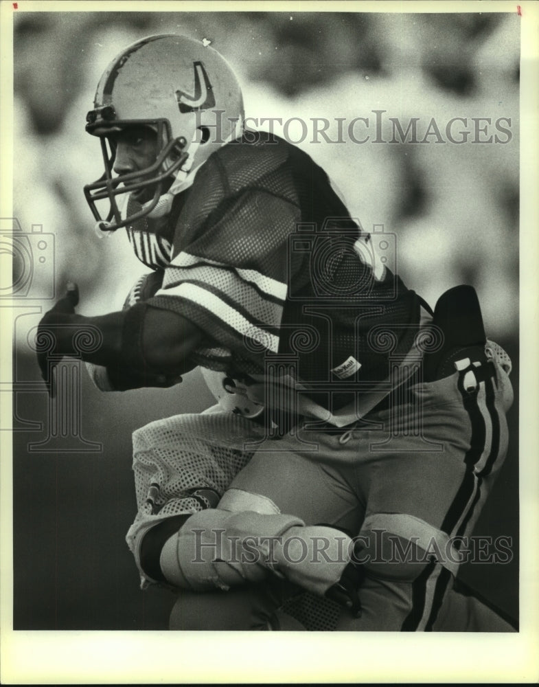 1983 Press Photo Chip Lambert, Judson High School Football Player at Yates Game - Historic Images
