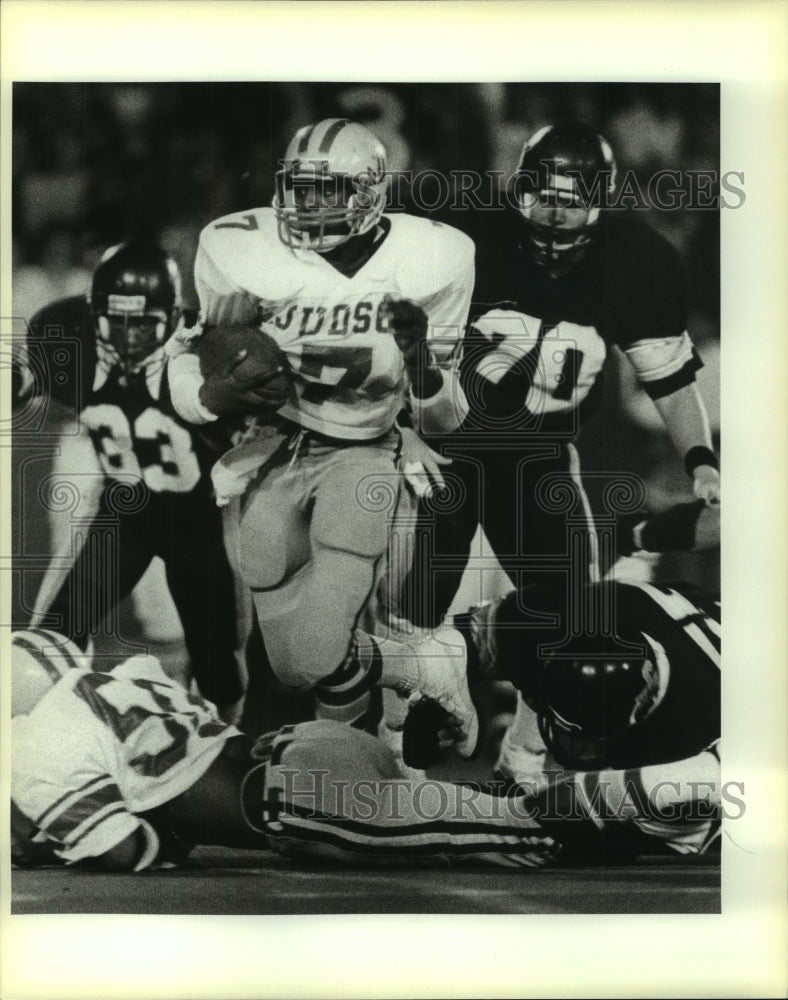 1985 Press Photo Roland Cravey, Judson High School Football Player at Game- Historic Images