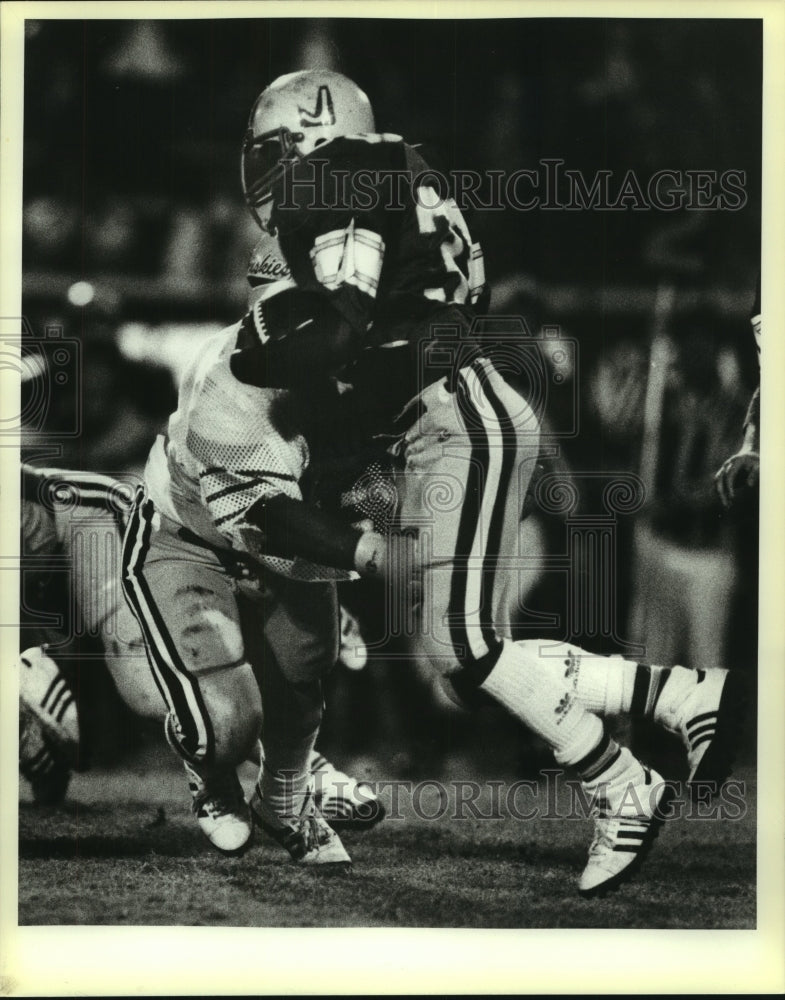 1984 Press Photo Judson and Holmes High School Football Players at Game- Historic Images