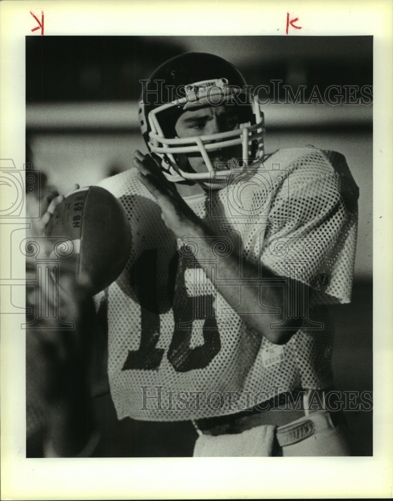 1983 Press Photo Greg Bender, New Braunfels Unicorns High School Football Player- Historic Images