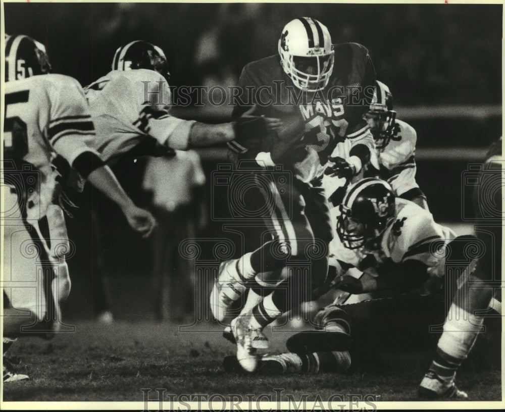 1984 Press Photo Mitch Price, Madison High School Football Player at Game- Historic Images
