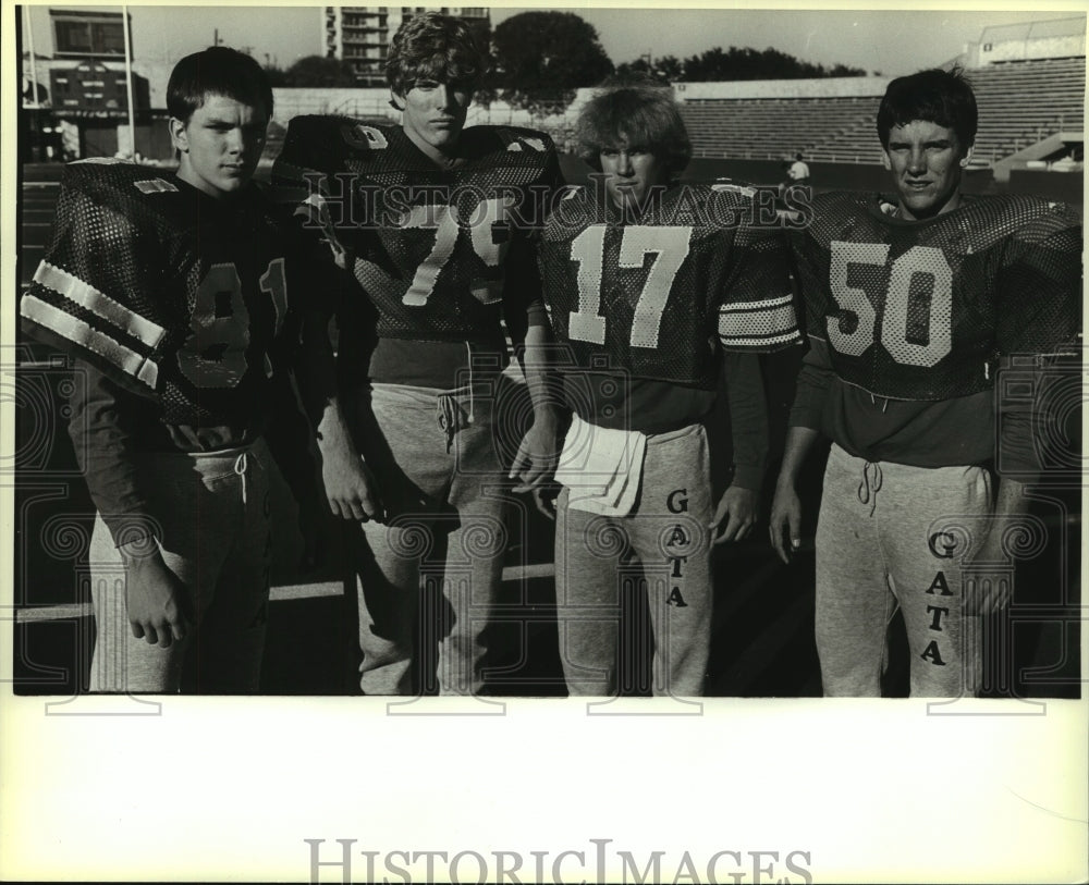 1984 Press Photo A quartet of Randolph High football players - sas08366 - Historic Images