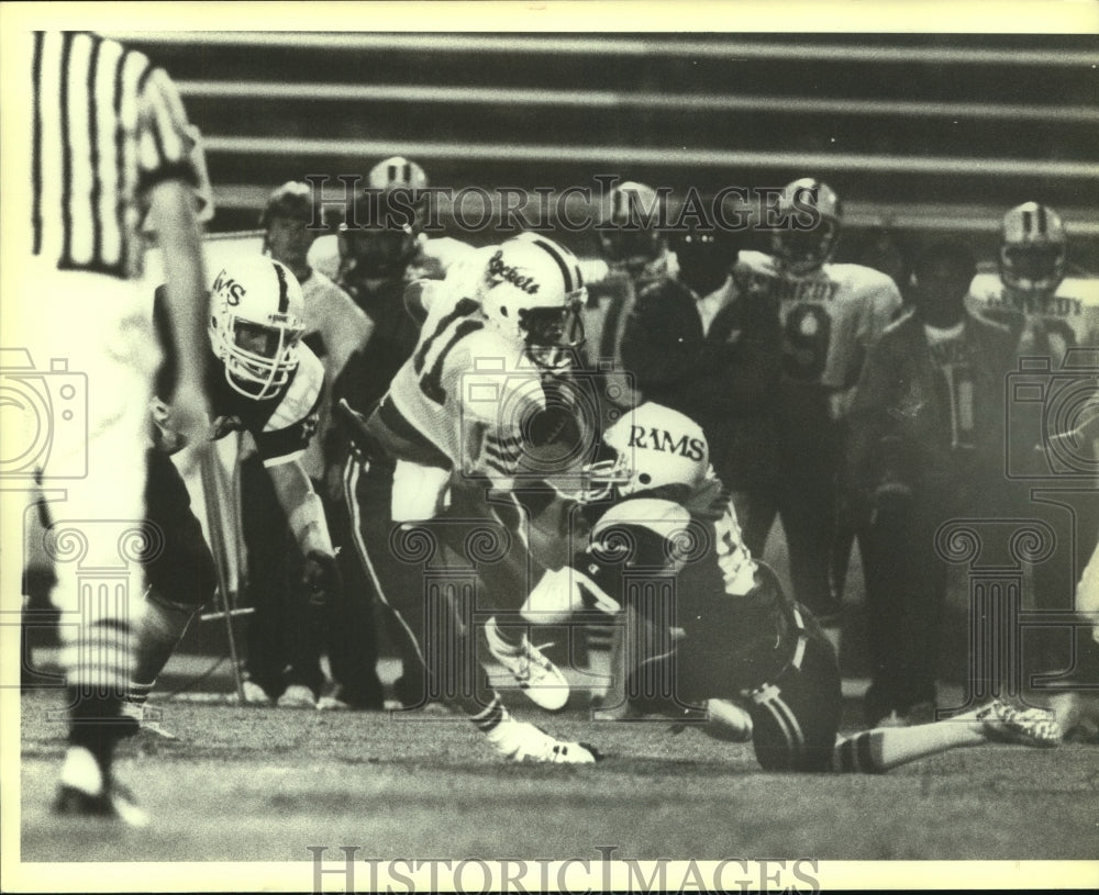 1983 Press Photo Mike Carter, Kennedy High School Football Player at Marshall - Historic Images