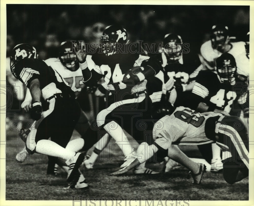 1984 Press Photo East Central and McCollum High School Football Players at Game - Historic Images