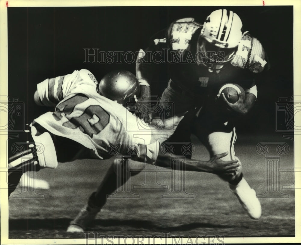 1983 Press Photo Edison and Highlands High School Football Players at Game- Historic Images