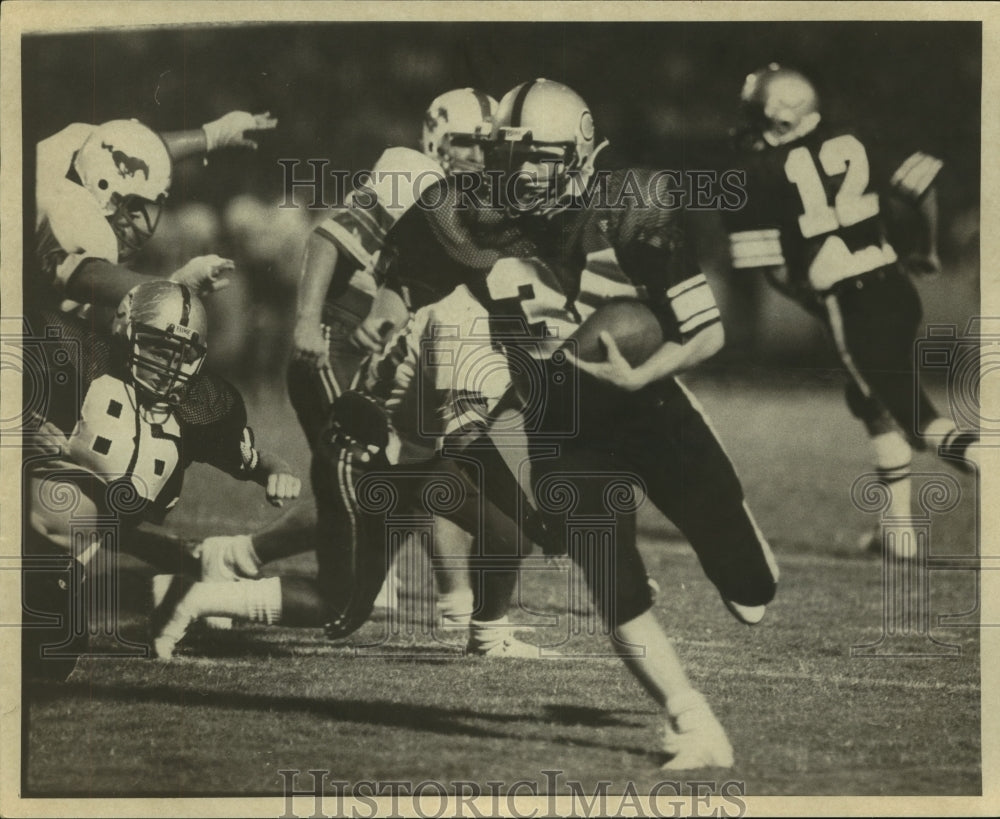 1983 Press Photo Grant Morris, Clark High School Football Player at Game - Historic Images