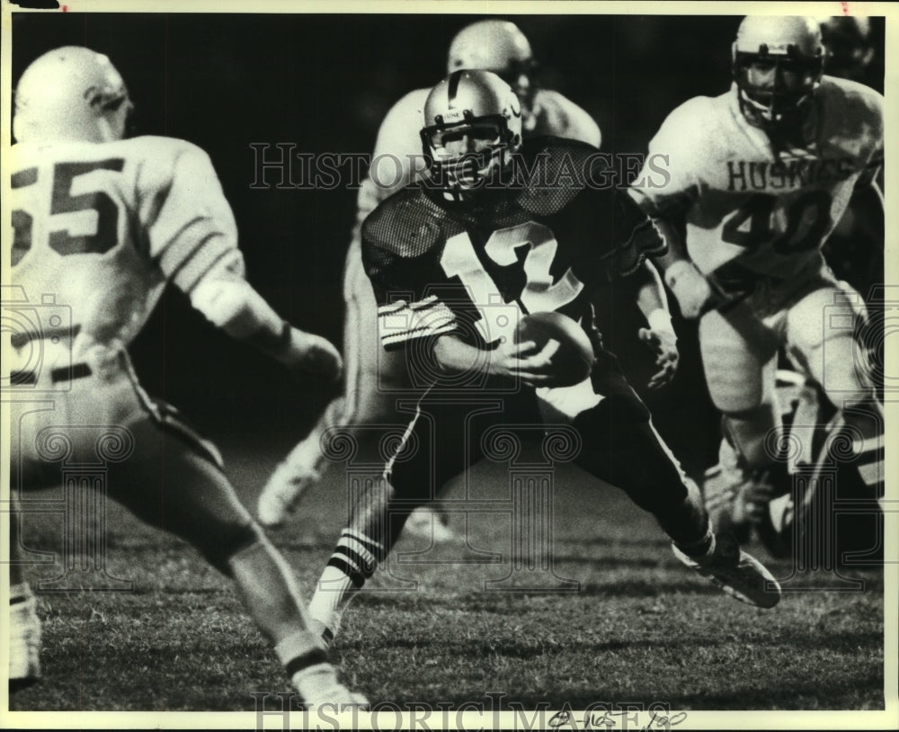 1983 Press Photo Jesse Garcia, Clark High School Football Player at Holmes Game- Historic Images