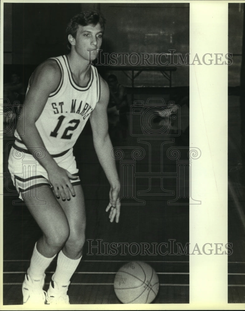 1986 Press Photo Daryl Derryberry, St. Mary's Basketball Player - sas08530 - Historic Images