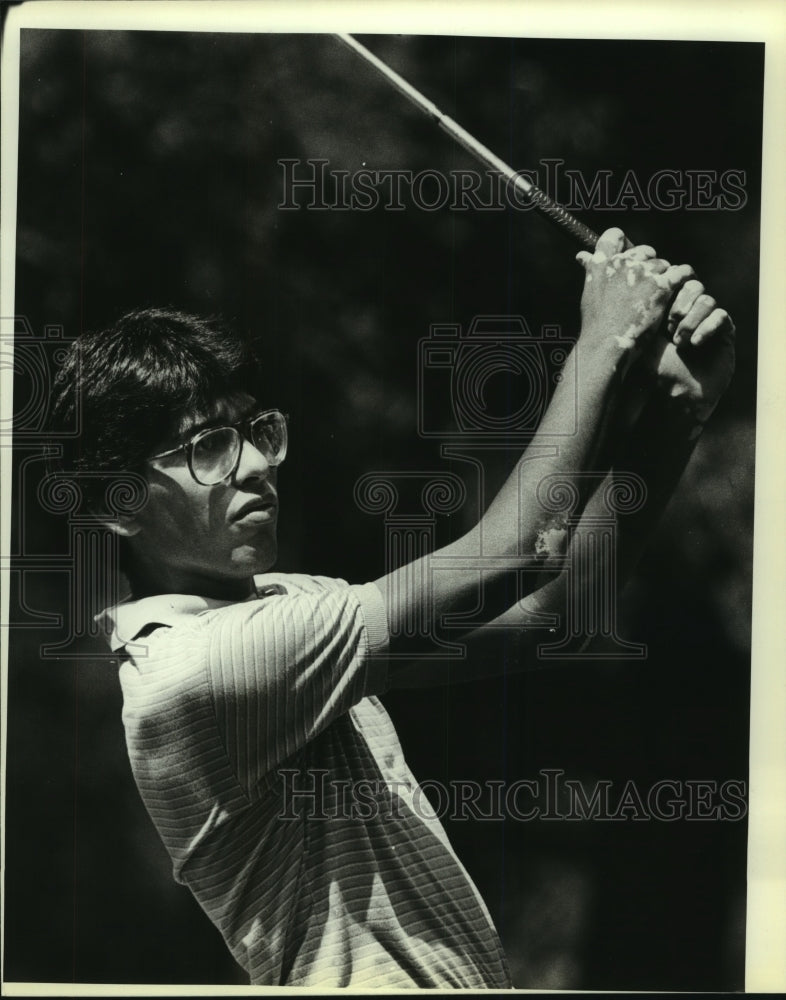 1983 Press Photo Golfer Adrian Guerra at Brackenridge City Junior Golf Match- Historic Images
