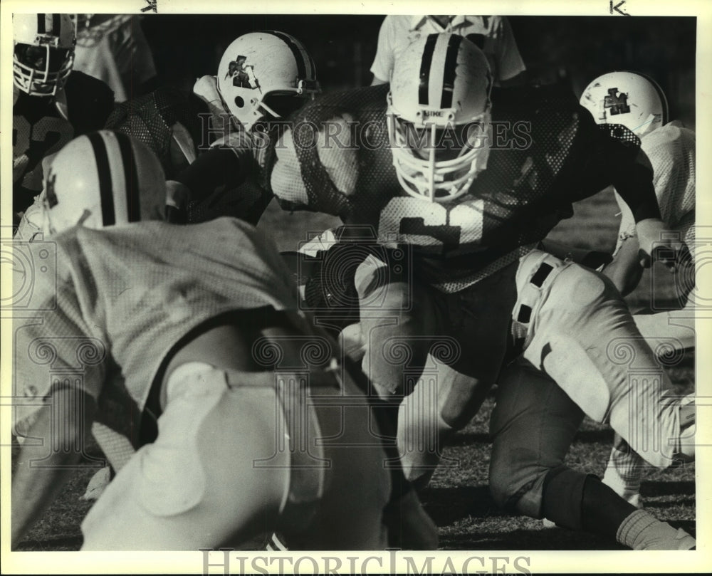 1984 Press Photo Clarence Bell, Madison High School Football Player at Game - Historic Images