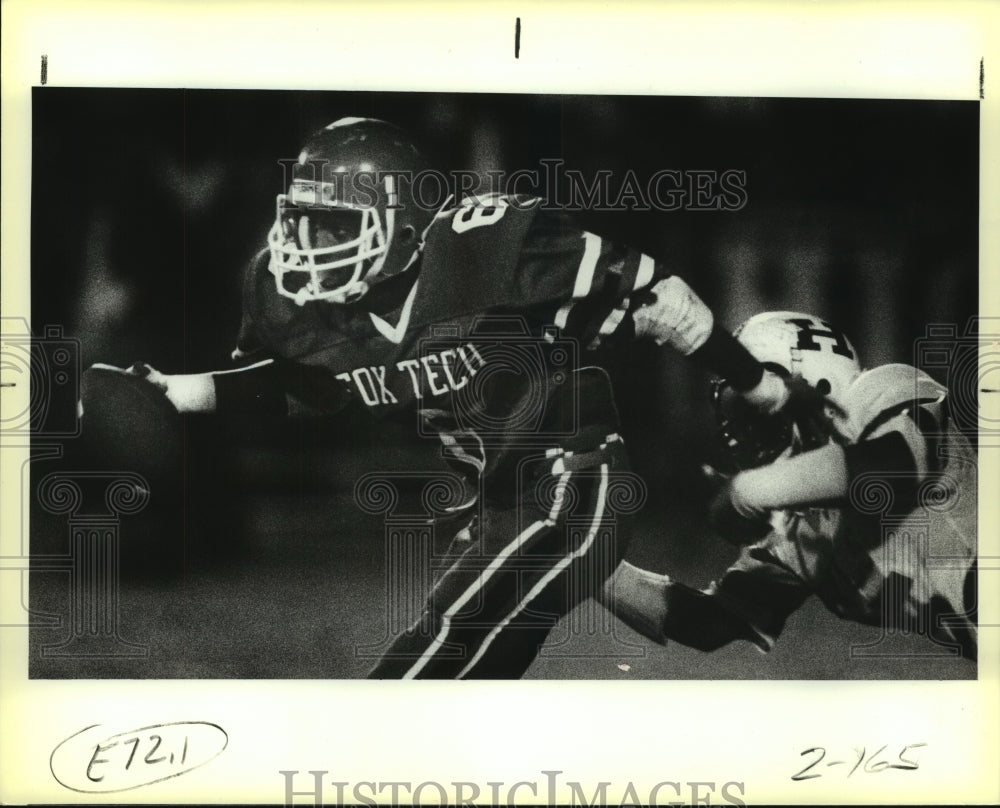 1985 Press Photo Greg King, Fox Tech High School Football Player at Game - Historic Images