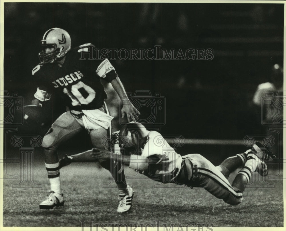 1984 Press Photo Steward Perez, Judson High School Football Player at Lee Game- Historic Images