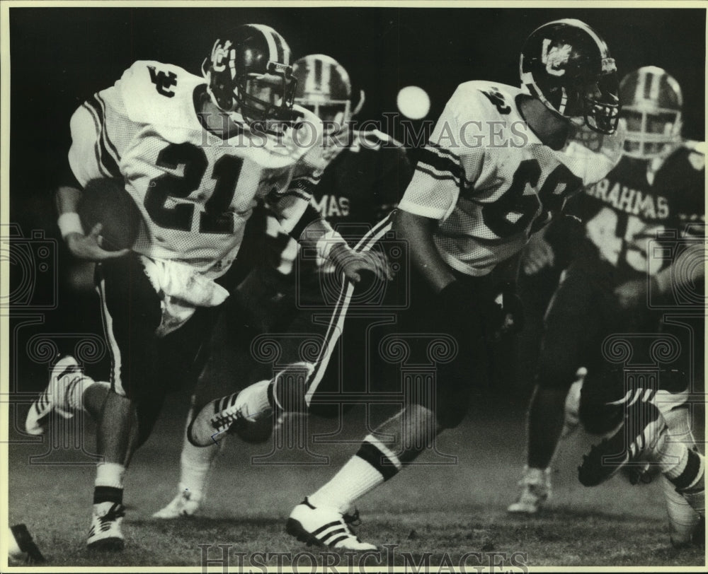 1985 Press Photo Steve Marchbanks, Churchill High School Football Player at Game- Historic Images
