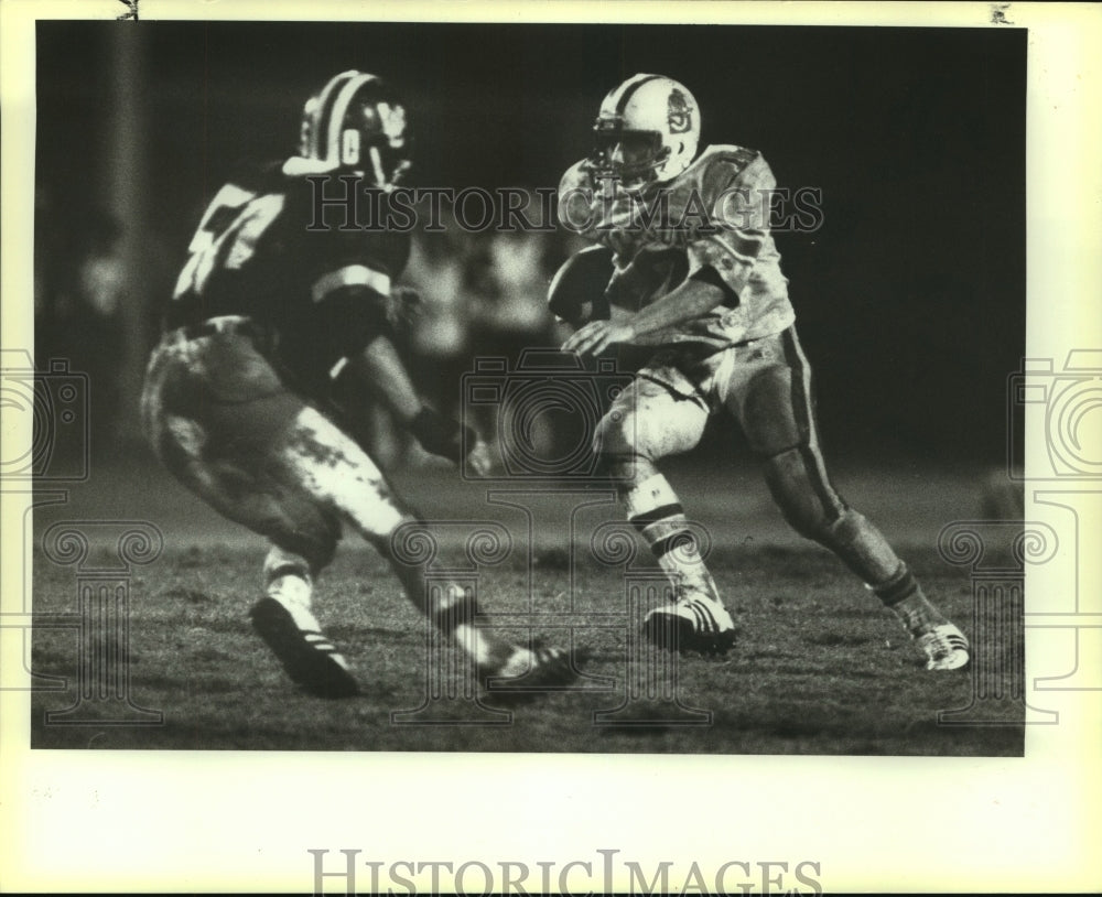 1984 Press Photo Steward Perez, Judson High School Football Player at Game - Historic Images