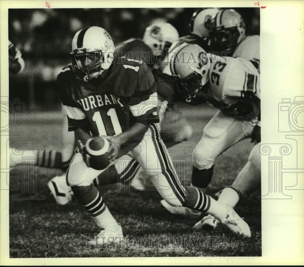 1983 Press Photo Paul Galindo, Burbank High School Football Player at Game- Historic Images