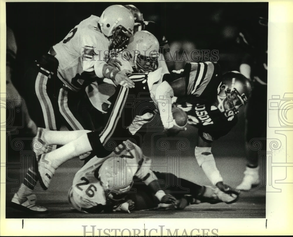 1985 Press Photo Terrell Washington, Edison High School Football Player at Game - Historic Images