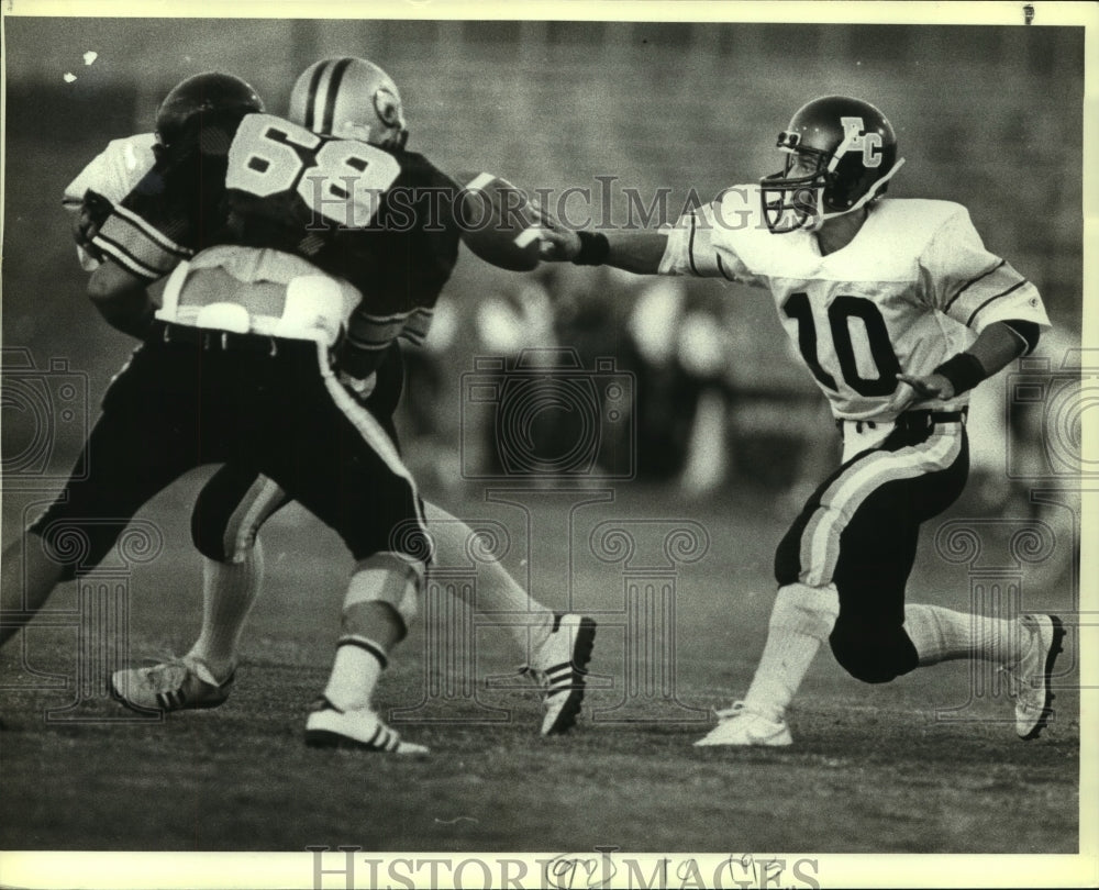 1984 Press Photo Matt Burns, East Central High School Football Player at Game - Historic Images