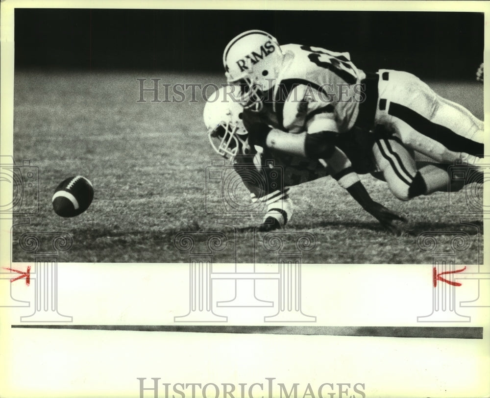 1984 Press Photo Byron Gross, Marshall High School Football Player at Game- Historic Images