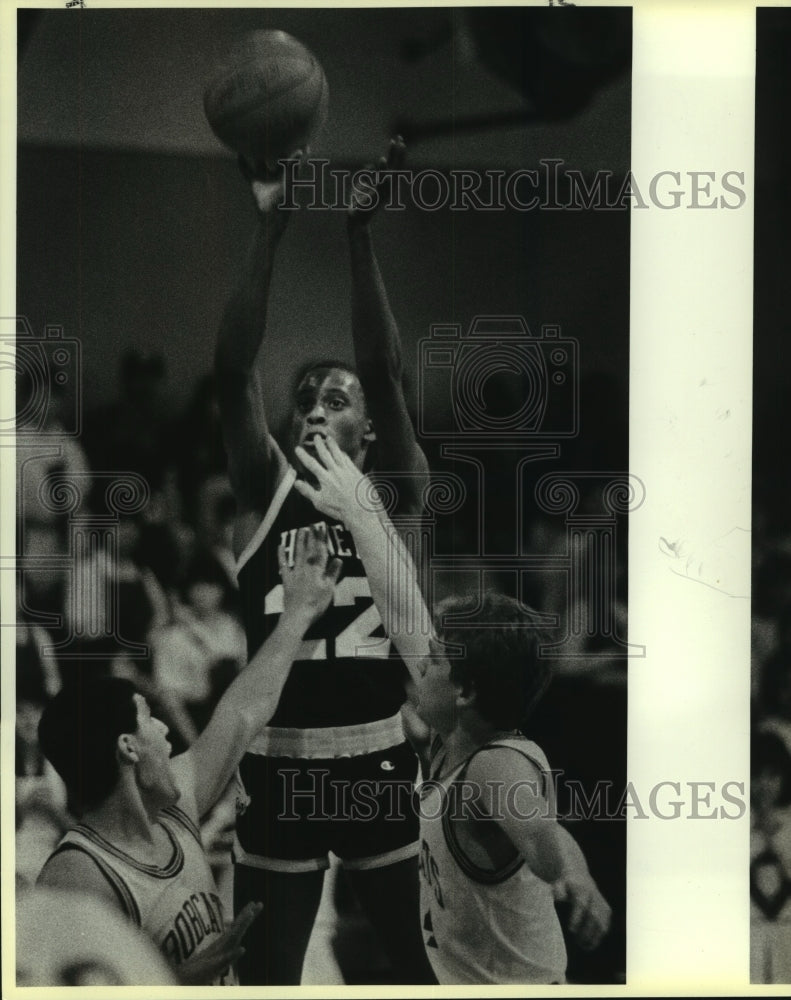 1986 Press Photo Stanley Coleman, East Central High School Basketball Player - Historic Images