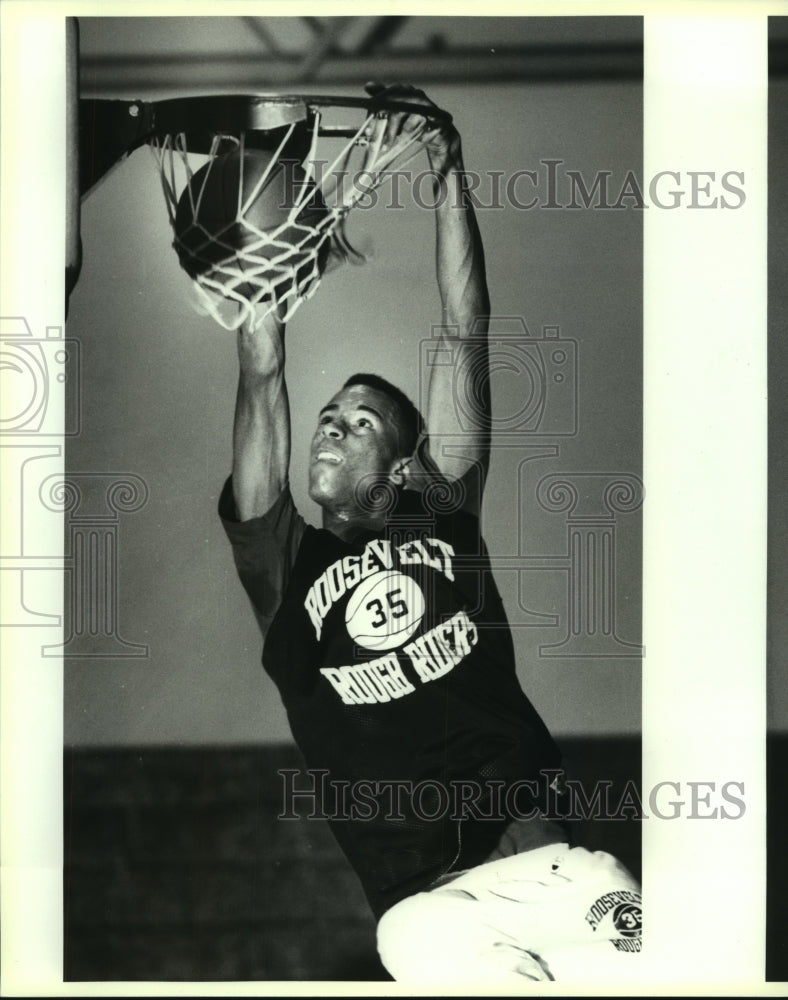 1992 Press Photo Charles McKinney, Roosevelt High School Basketball Player- Historic Images