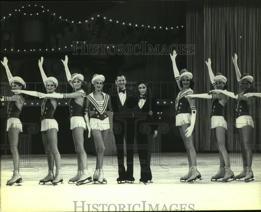 Press Photo A collection of ice dancers strikes a pose - sas09699- Historic Images