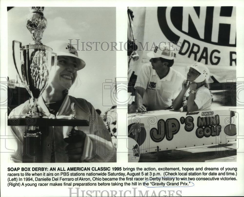 1994 Press Photo Soap Box Derby racer Danielle Del Ferraro of Akron, Ohio- Historic Images