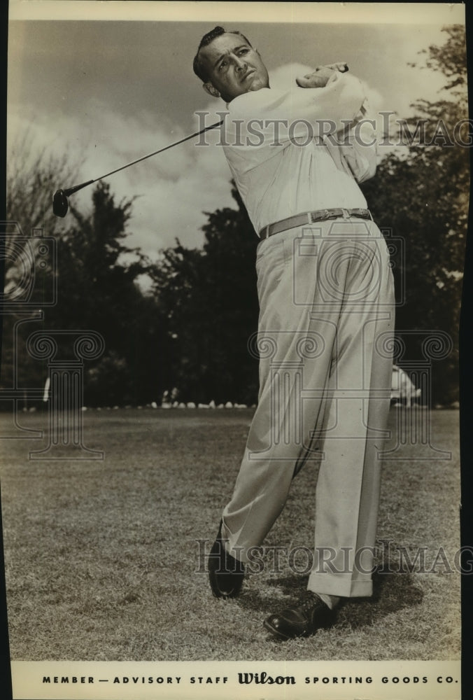 Press Photo Golfer Vic Ghezzi, Wilson Sporting Goods Company Staff member - Historic Images