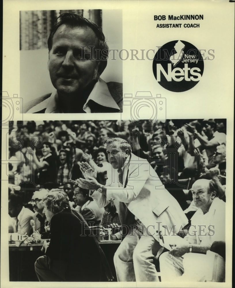 Press Photo Bob MacKinnon, New Jersey Nets Basketball Assistant Coach at Game- Historic Images