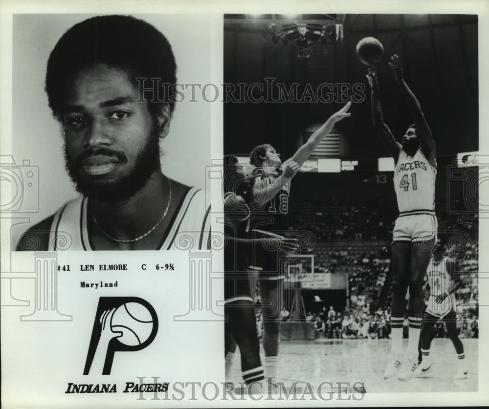 Press Photo Len Elmore, Indiana Pacers Basketball Player at Game - sas09987 - Historic Images