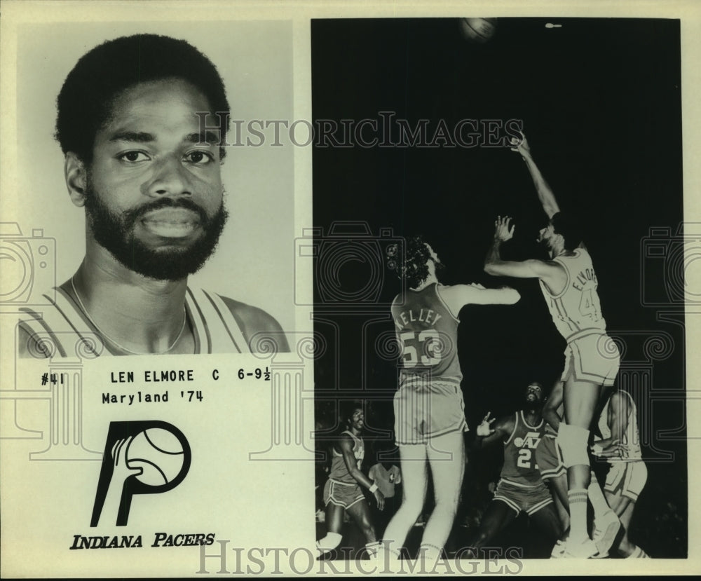 Press Photo Len Elmore, Indiana Pacers Basketball Player at Game - sas09988 - Historic Images