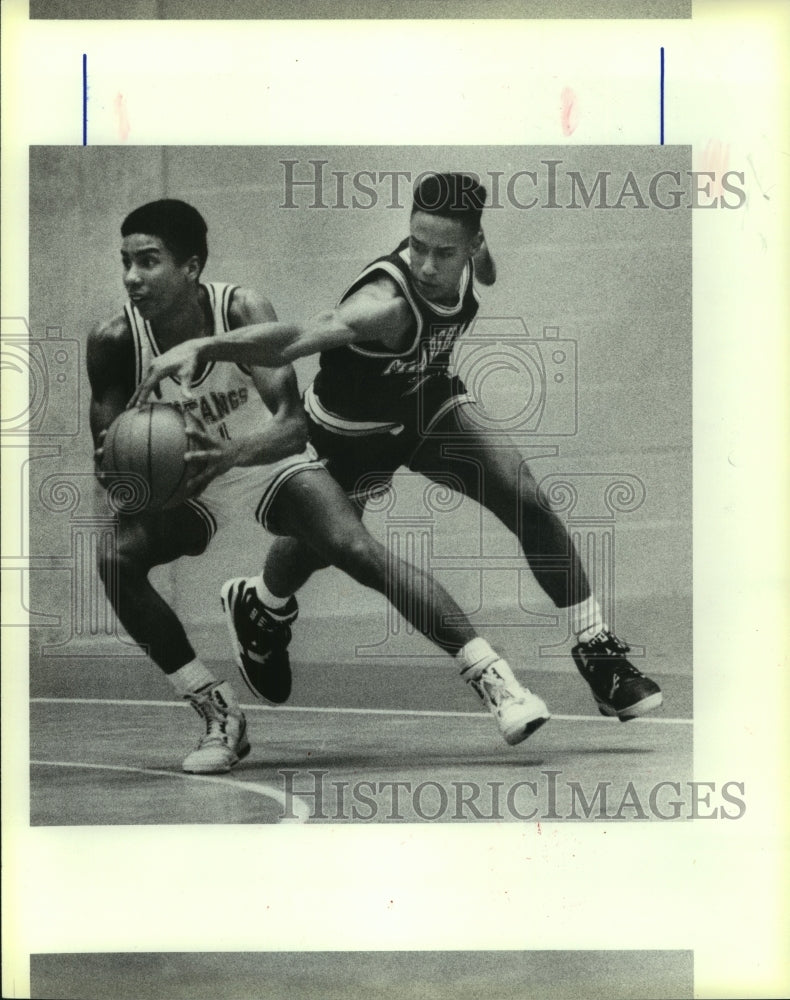 1989 Press Photo Jay and Marshall play boys high school basketball - sas10128- Historic Images