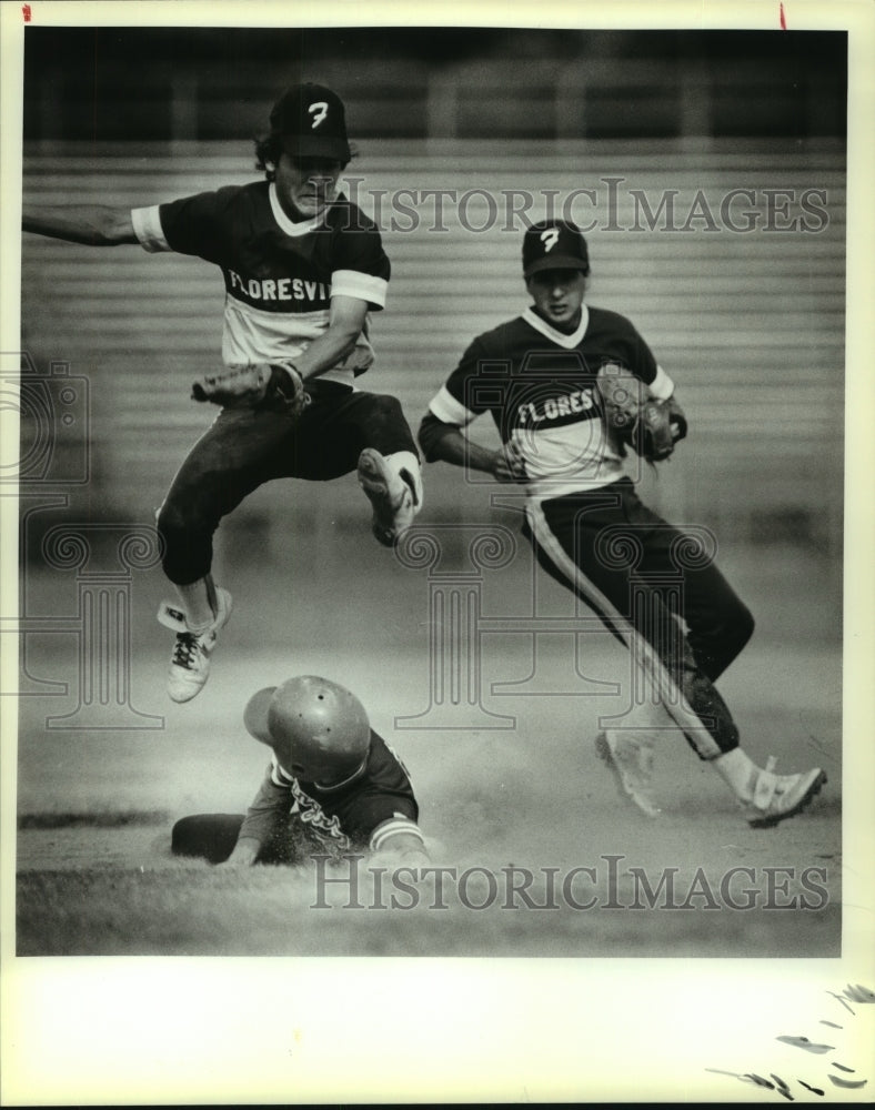 1985 Press Photo Floresville and Smithson Valley play high school baseball - Historic Images