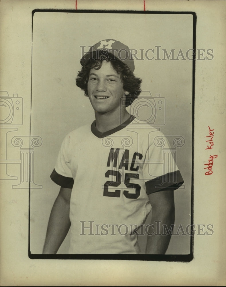1978 Press Photo MacArthur High baseball first baseman Bobby Kohler - sas10320 - Historic Images