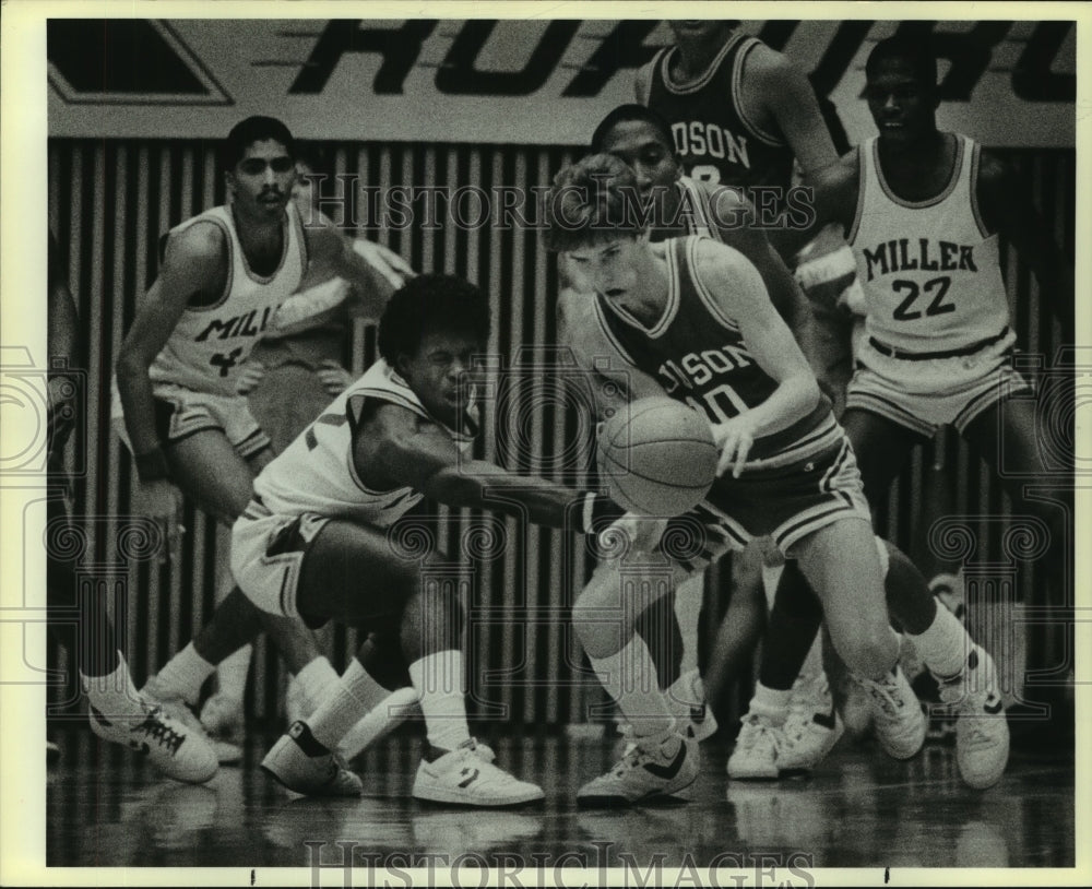 1986 Press Photo Wayne Vore, Judson High school Basketball Player at Miller Game - Historic Images
